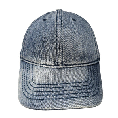 Unbranded Slideback Hat Blue One Size Adjustable Denim Vented Holes Blank