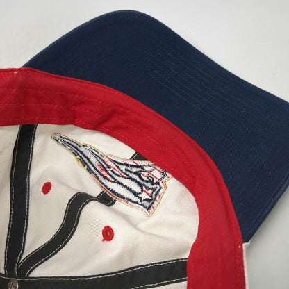 '47 New England Patriots NFL White Cap One Size Slideback Blue Cotton Logo Hat