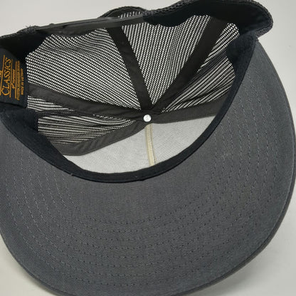 Yupoong Trucker Hat Gray One Size Snapback Mesh Embroidered Cow Logo Animal Farm