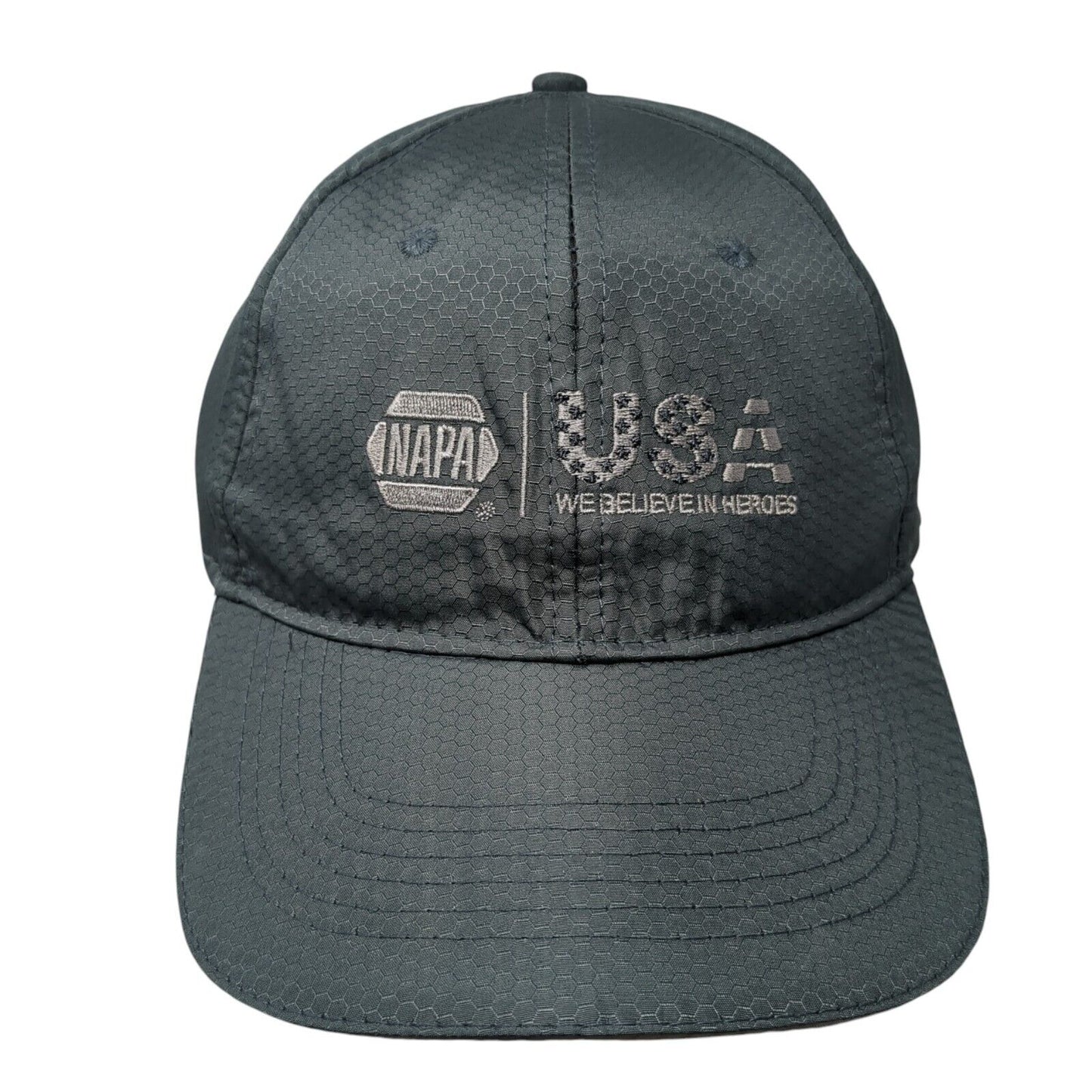 NAPA USA We Believe In Heroes Strapback Hat Gray OS Adjustable Embroidered
