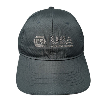 NAPA USA We Believe In Heroes Strapback Hat Gray OS Adjustable Embroidered