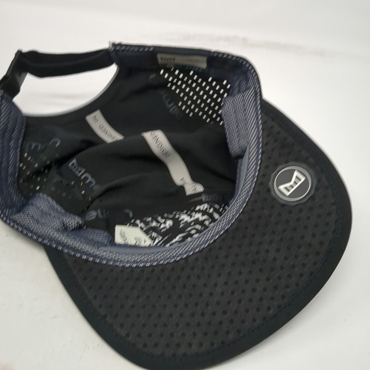 Melin 5 Panel Black One Size Hat Hydro Pace Performance Slideback Breathable