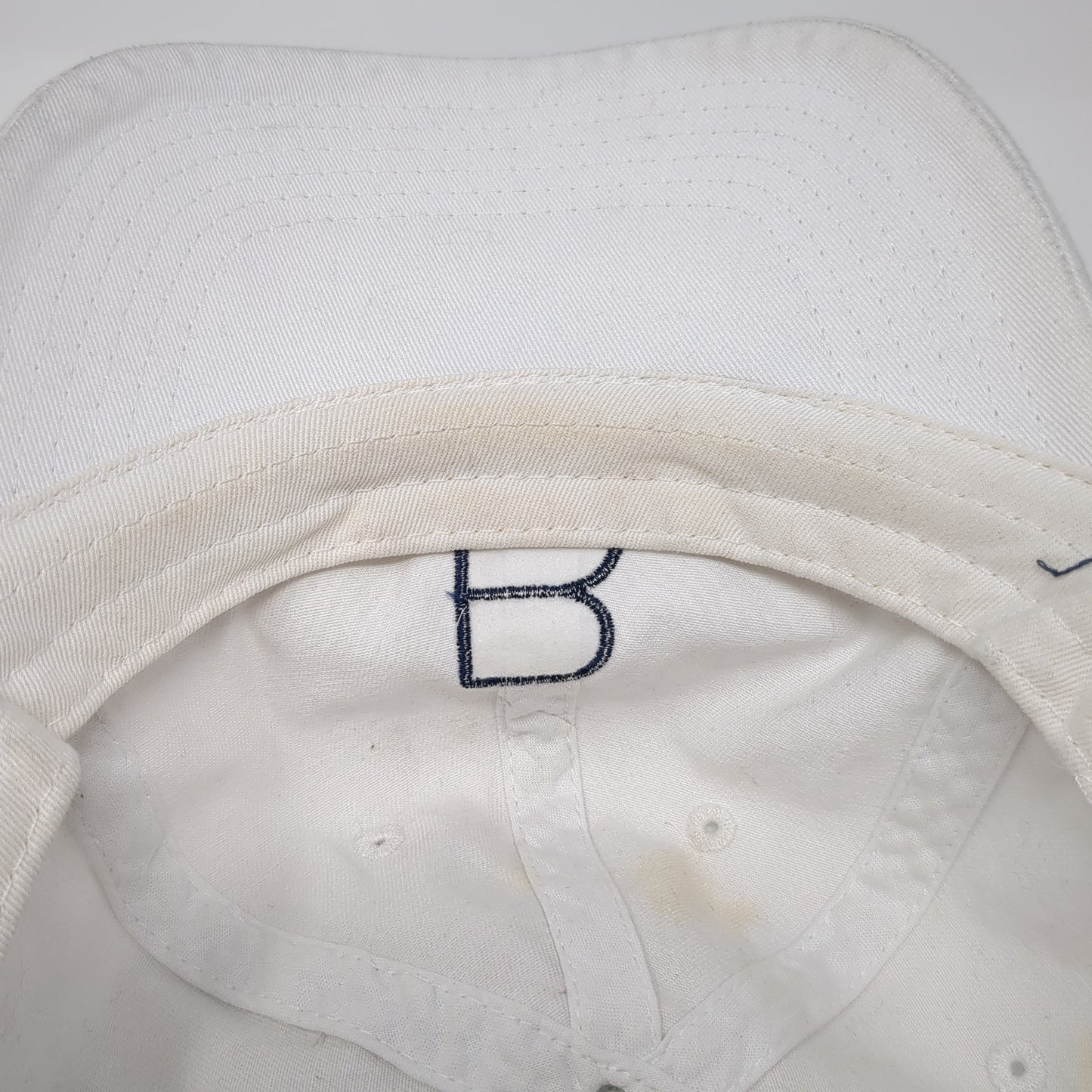 B Counter Slideback Baseball Cap White One Size Adjustable Embroidered 6 Panel