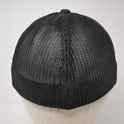 FCS Fitted Trucker Hat Black S/M Flexfit Embroidered Mesh Back Port Authority