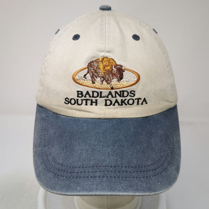 Ouray Baseball Cap Beige Blue OSFM Badlands South Dakota Bison Embroidered Hat
