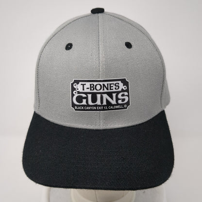 T-Bones Guns Strapback Hat Gray One Size Adjustable Colorblock Outdoor