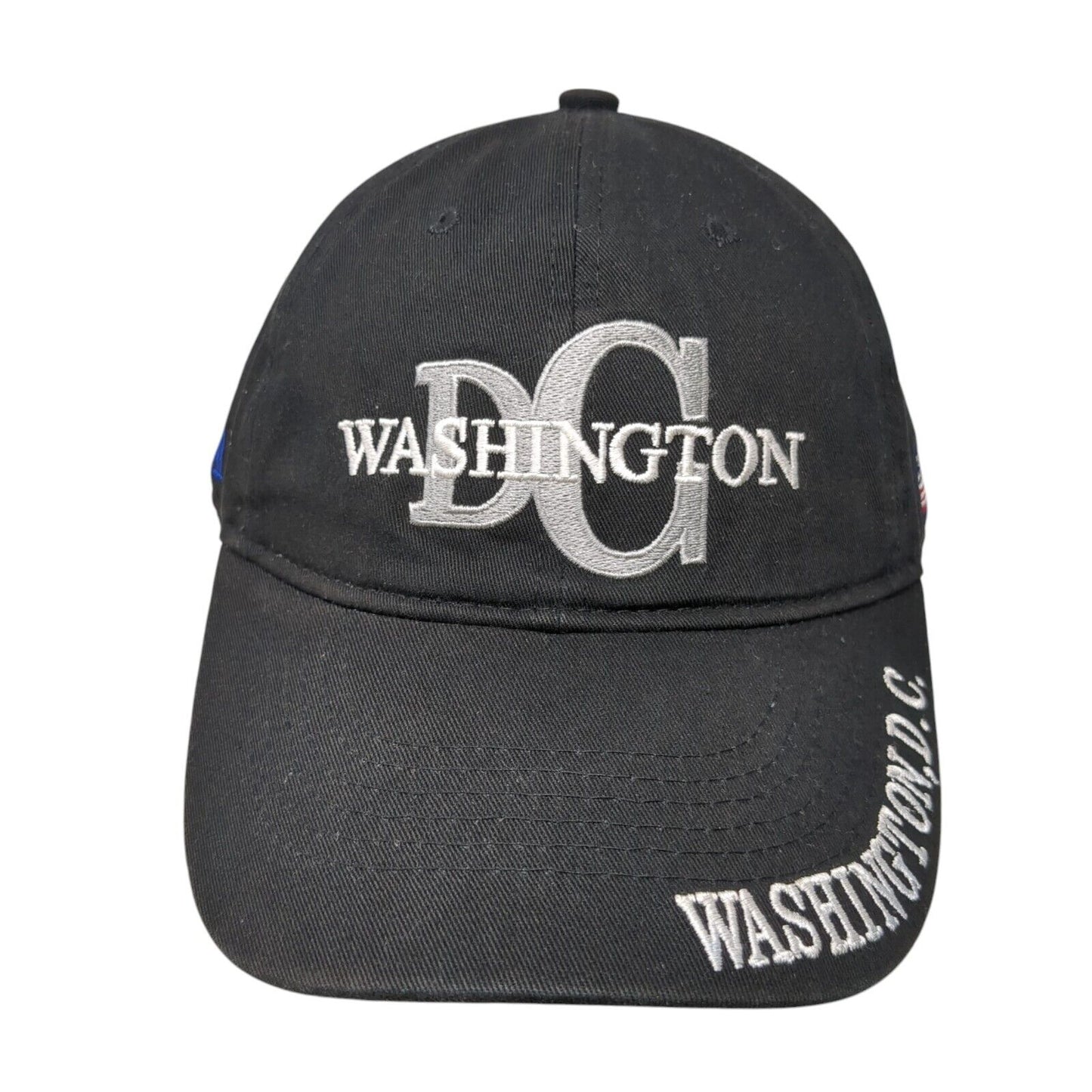 Washington, D.C. USA Flag Slideback Hat Black One Size Embroidered