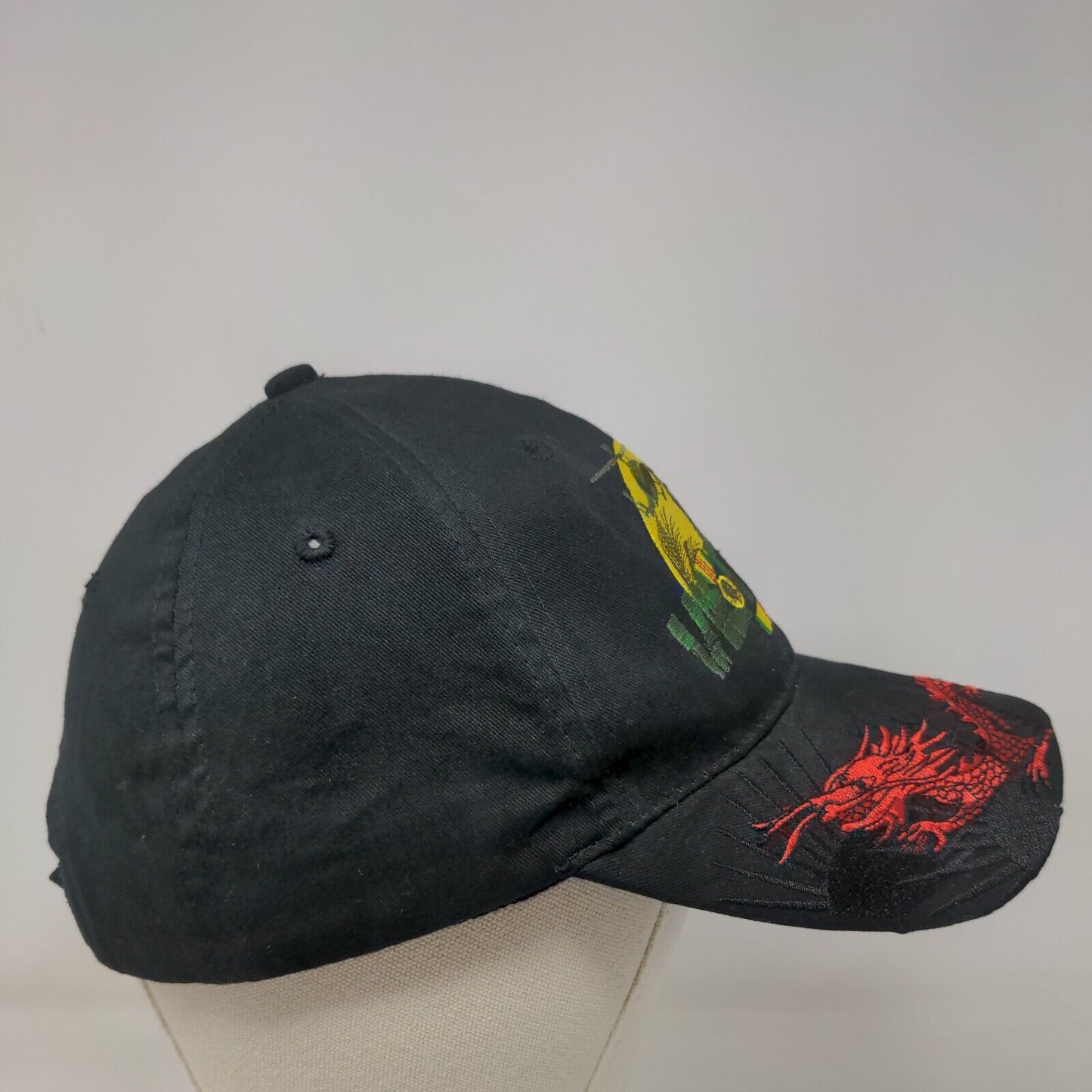 Vietnam Veteran Dragon Strapback Hat Black OSFM Eagle Crest Embroidered