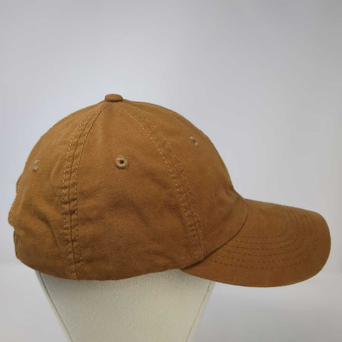 CAT Baseball Cap Brown One Size Tonal Logo Strapback Cotton Workwear Hat Heavy