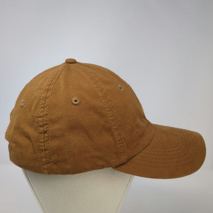 CAT Baseball Cap Brown One Size Tonal Logo Strapback Cotton Workwear Hat Heavy
