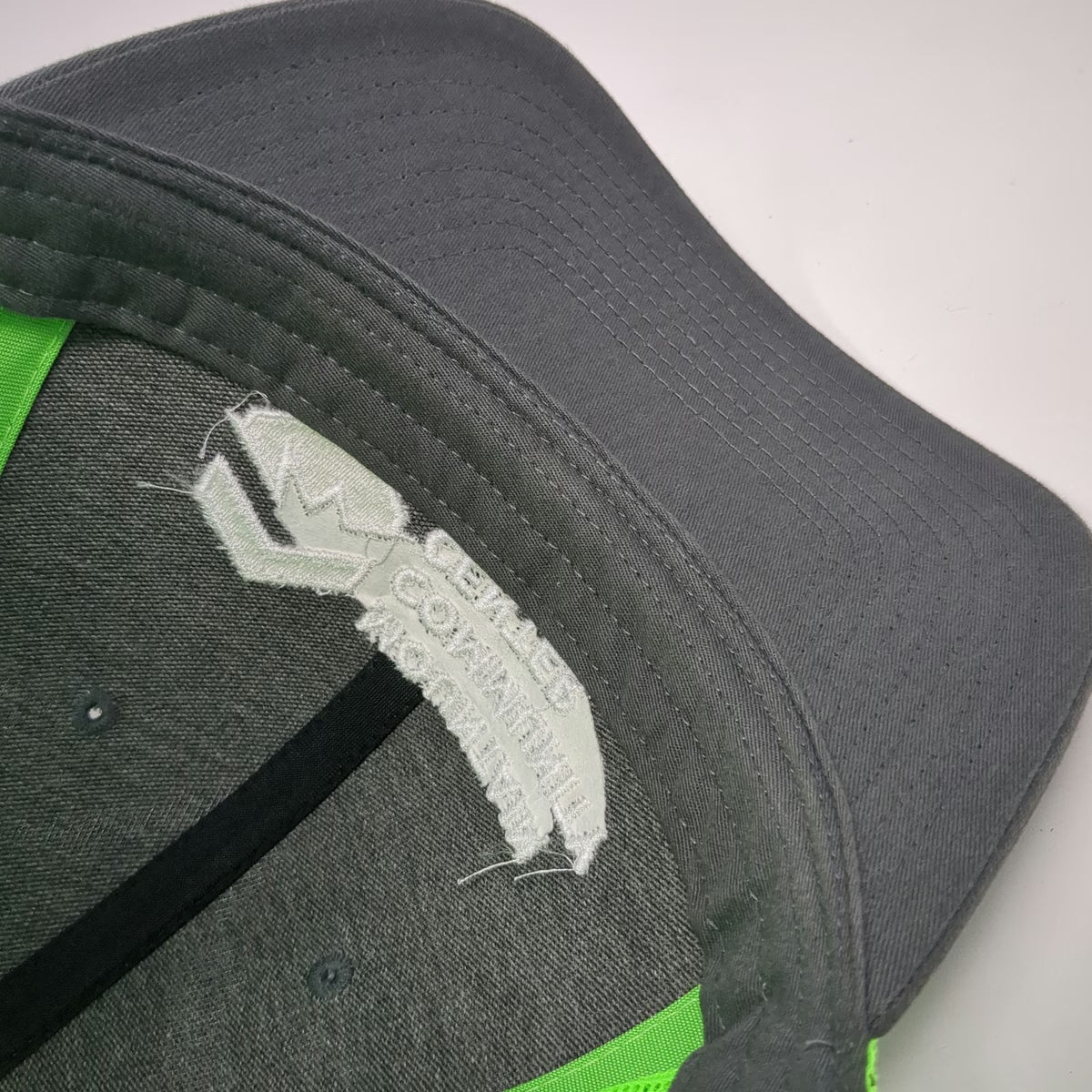 Richardson Trucker Hat Gray Green One Size Mountain Community Center Snapback