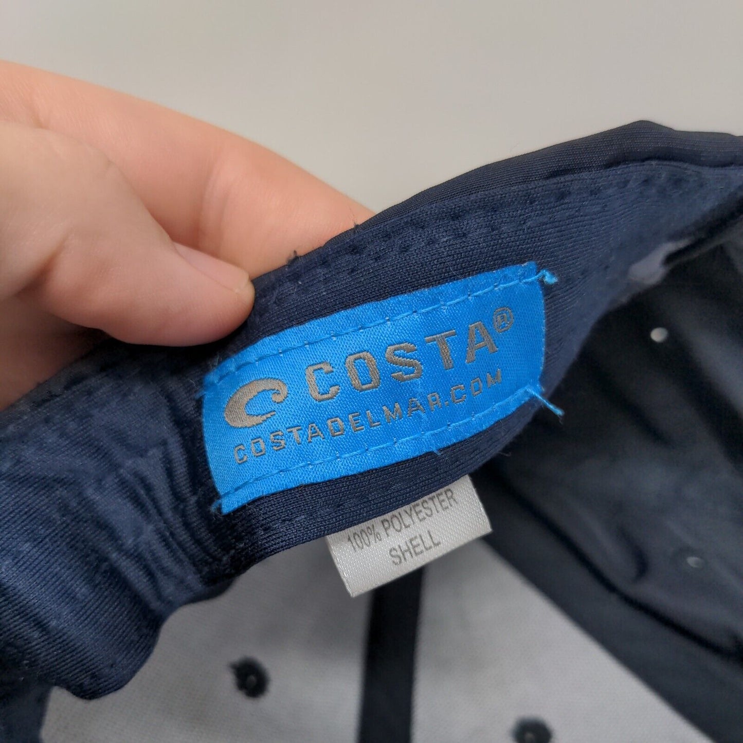 Costa Strapback Hat Blue One Size Adjustable Vent Holes 6 Panel