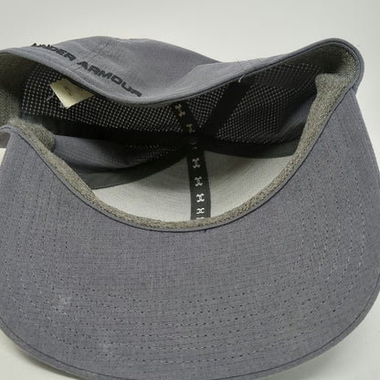 Under Armour Baseball Cap Gray L Fitted Textured Polyester Moisture Wicking Hat