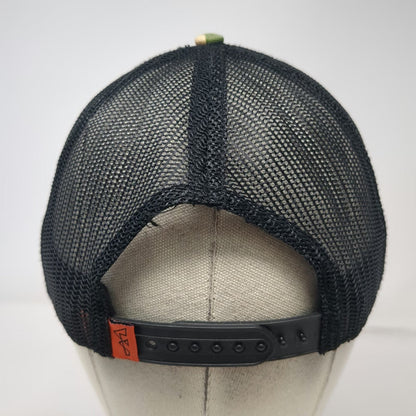 The Fieldhouse Trucker Hat Green One Size Mesh Snapback Idaho Topo Logo Camo Map