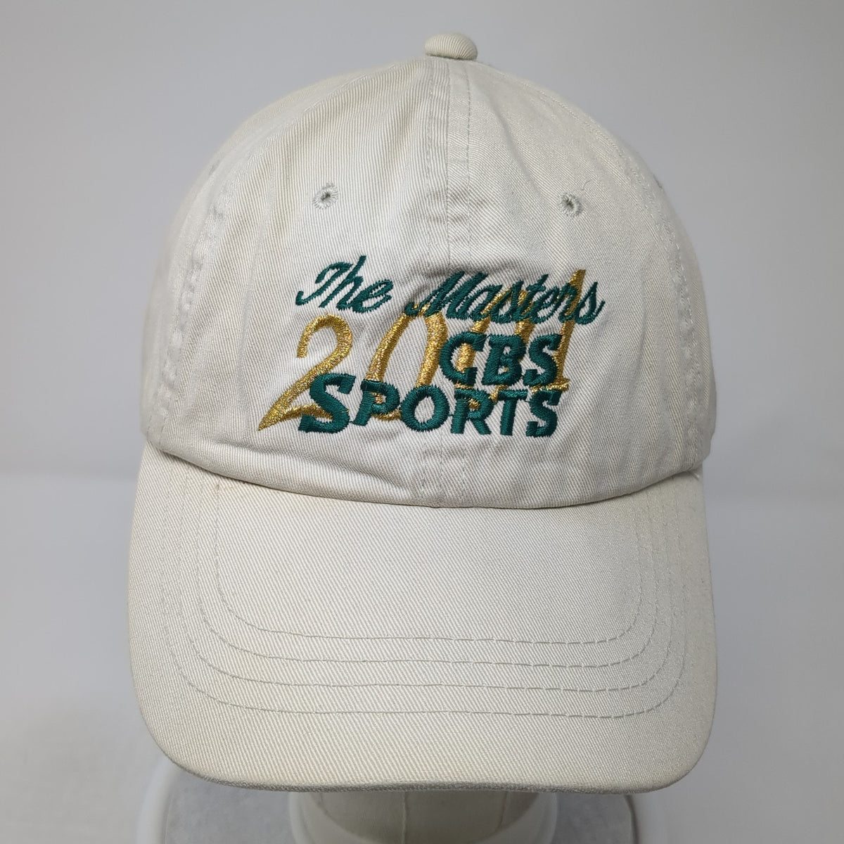 Vintage The Masters 2001 CBS Sports Slideback Hat Beige Vintage Y2K Golf