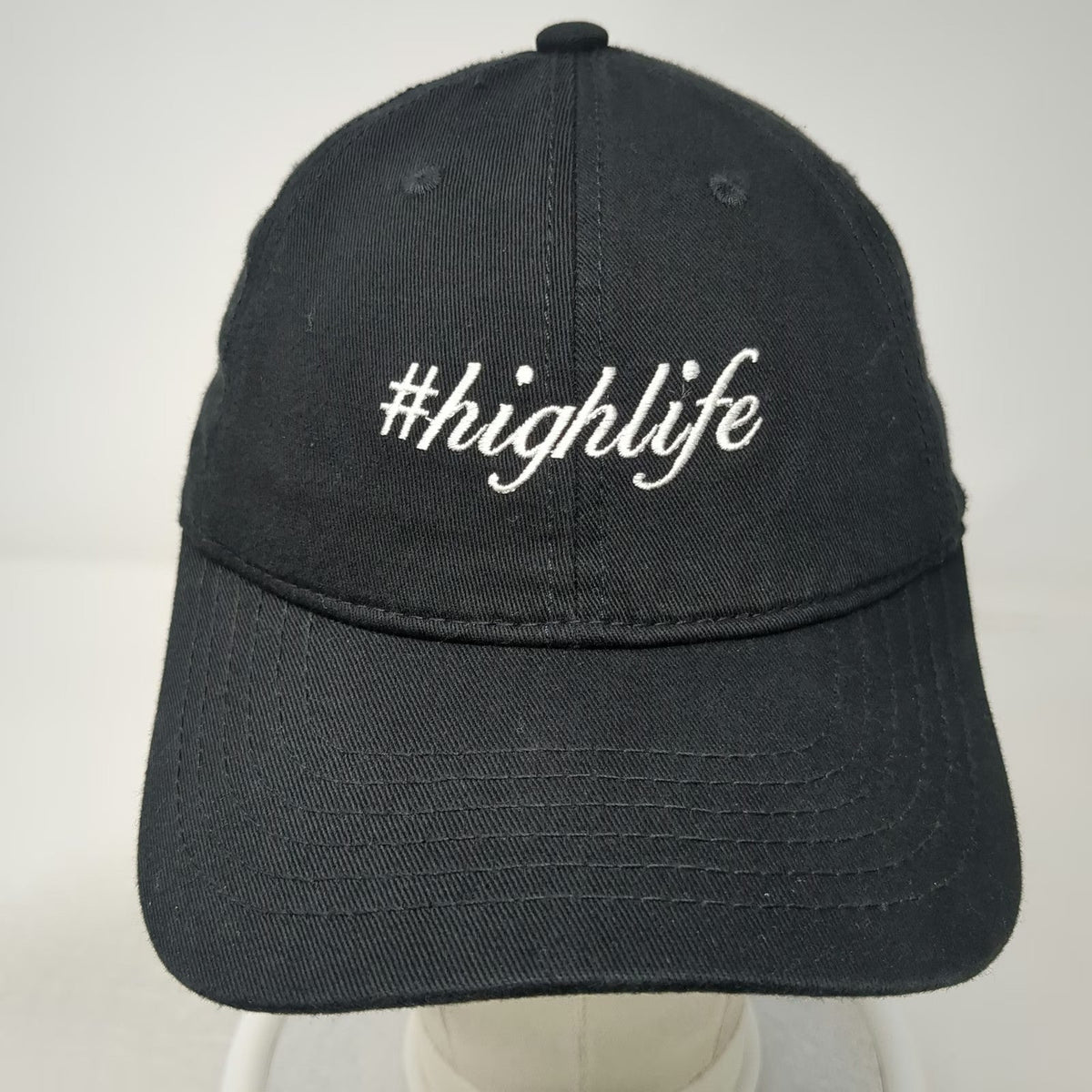 chokoLids Baseball Cap Black One Size Embroidered Highlife Hashtag Slideback Hat