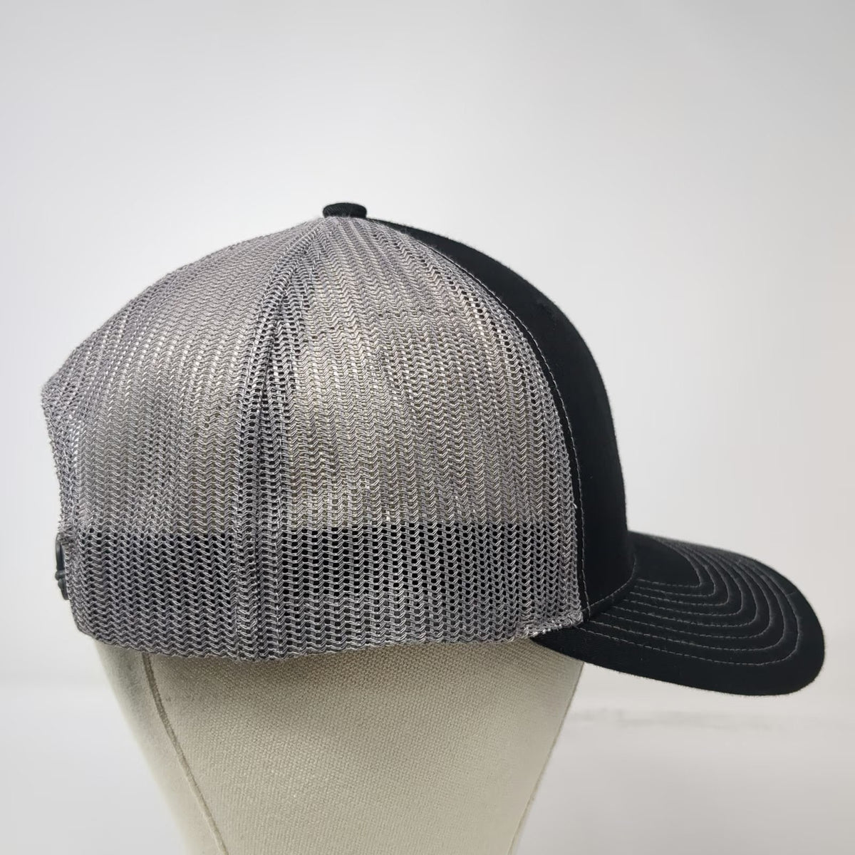 Richardson Trucker Hat Black Gray One Size Mesh Snapback Level 10 Construction