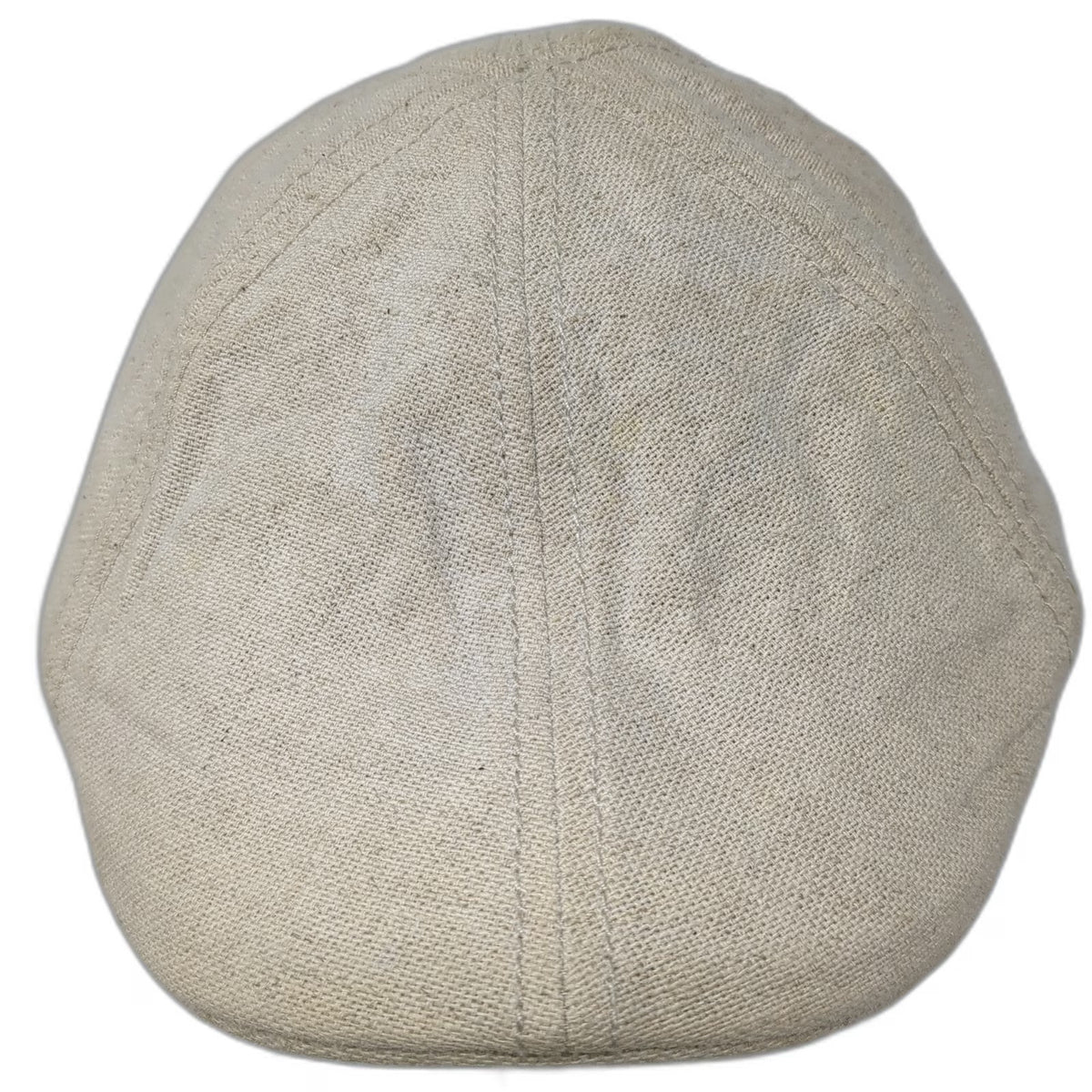 Vintage Crown Co Newsboy Cap Beige M Linen Cotton Paisley Lining Fitted Hat
