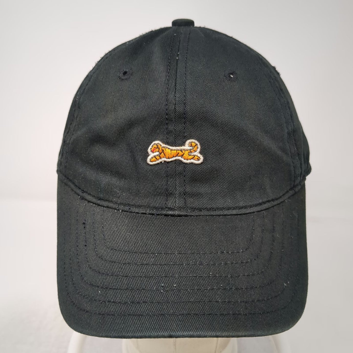 Le Tigre Baseball Cap Black One Size Tiger Logo Striped Slideback Cotton Hat