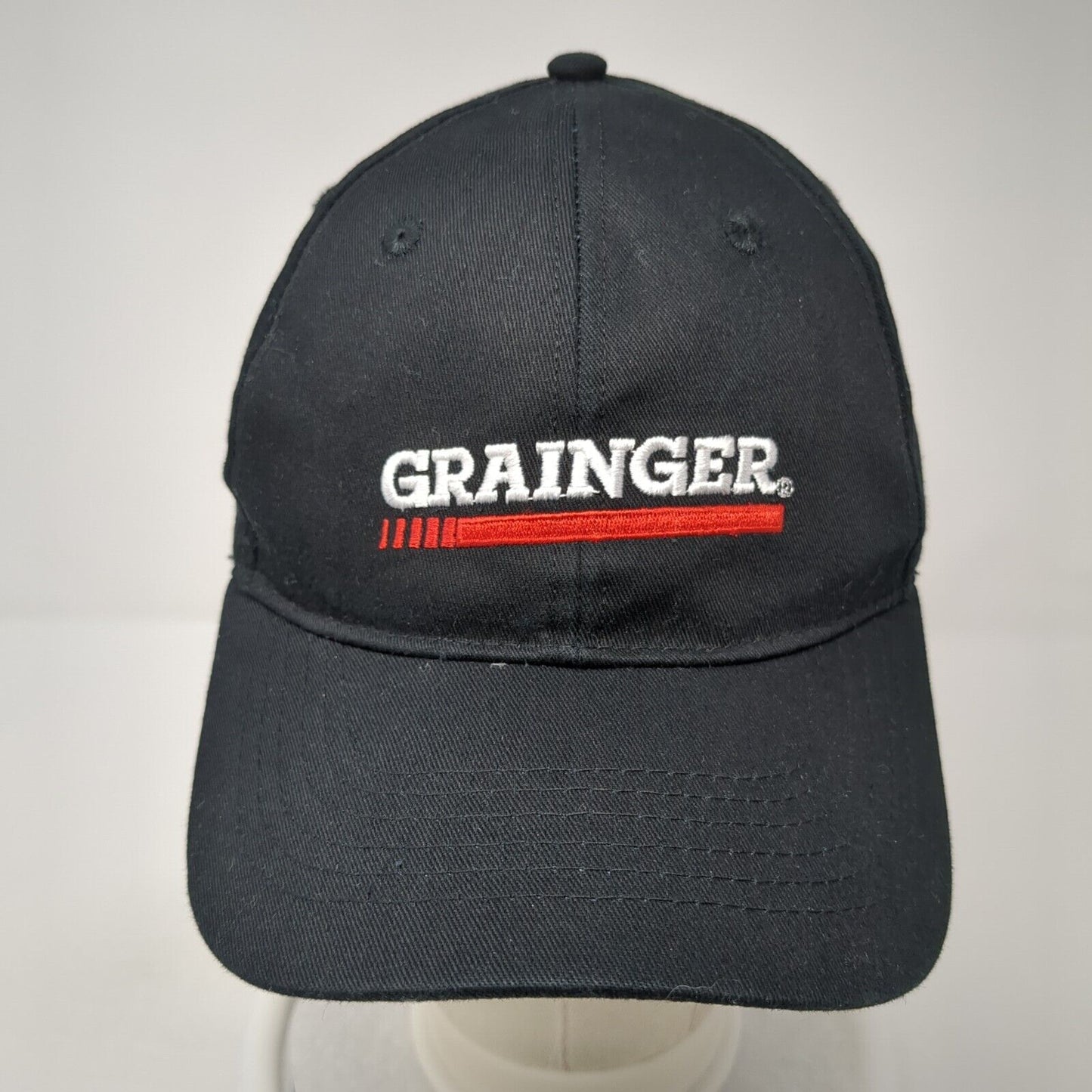 Grainger Strapback Hat Black One Size Adjustable Embroidered 6 Panel Halo