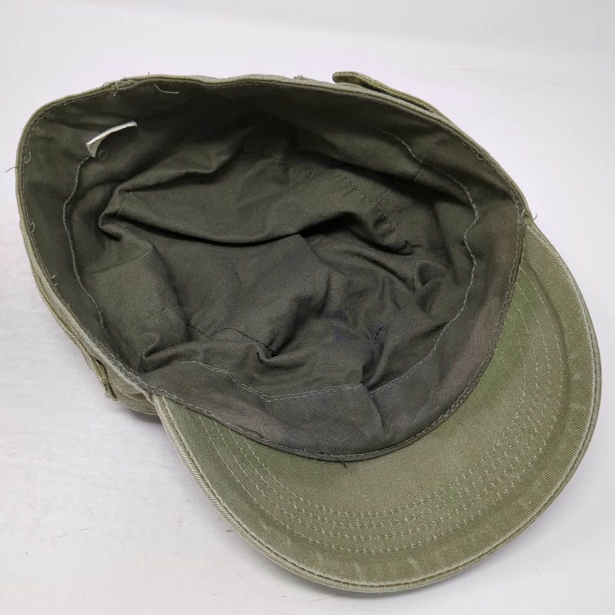 Army Cap Green One Size Solid Back Snap Button Side Straps Plain Cotton Hat