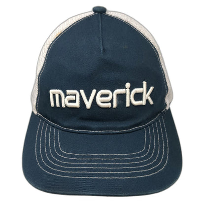 Green Devil Trucker Hat Blue White One Size Maverick Air Bump Cap Mesh Snapback
