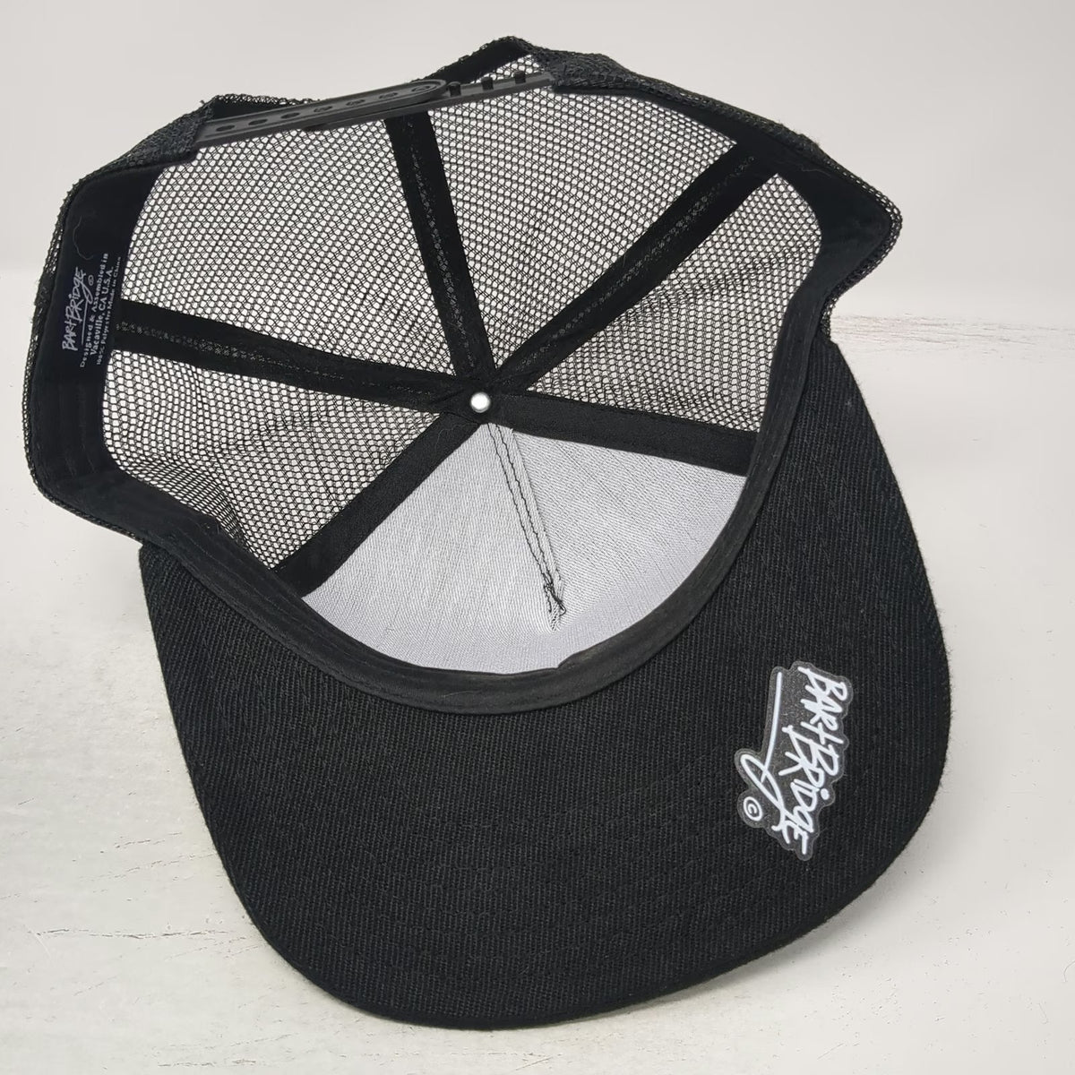 Bart Bridge Trucker Hat Black One Size Snapback Mesh Yountville California Wine