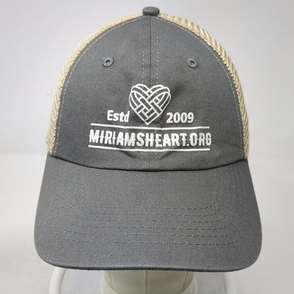 Image-N Trucker Hat Gray White Beige One Size Miriams Heart Mesh Snapback 2009