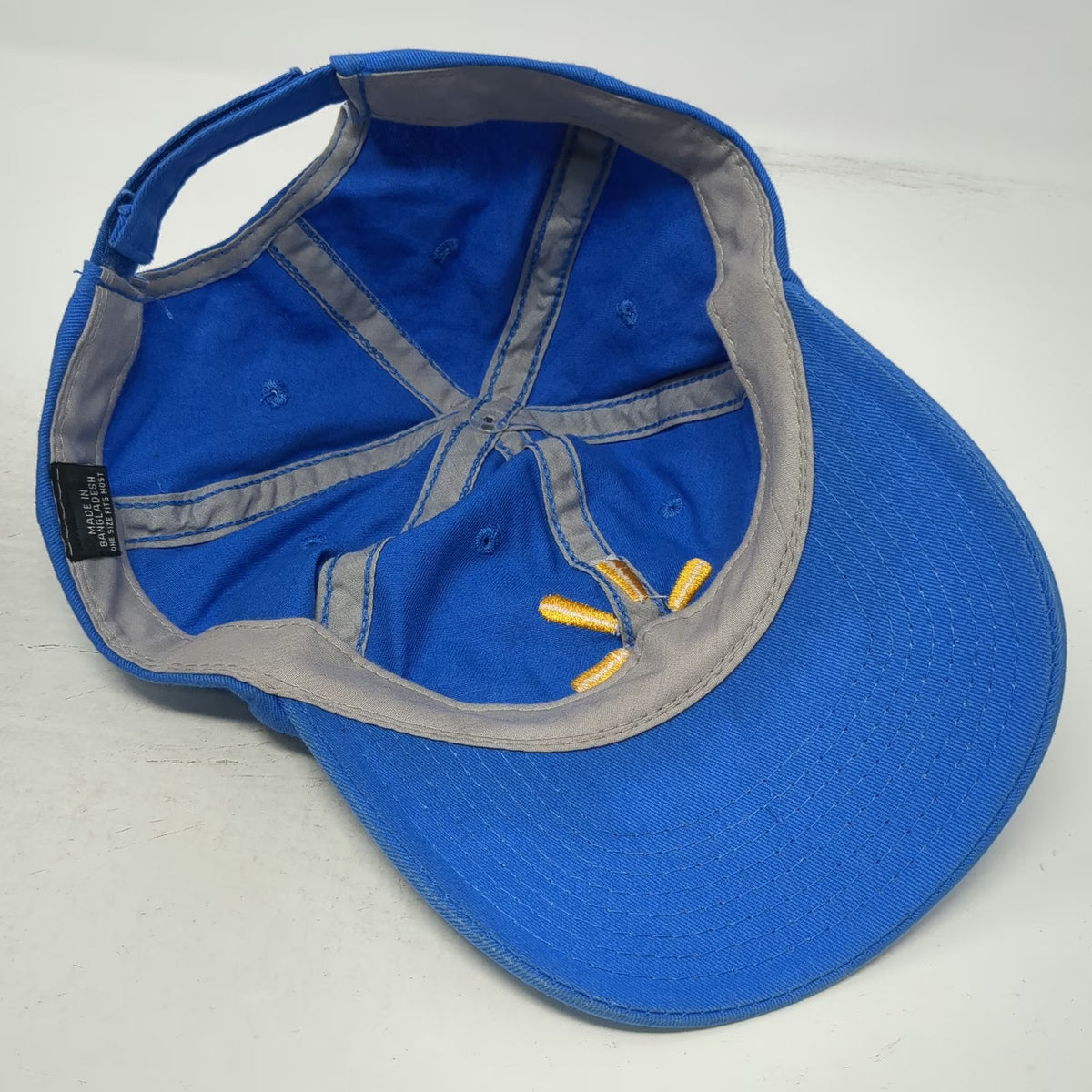 Walmart Spark Logo Yellow Embroidered Blue One Size Strapback Baseball Cap Hat
