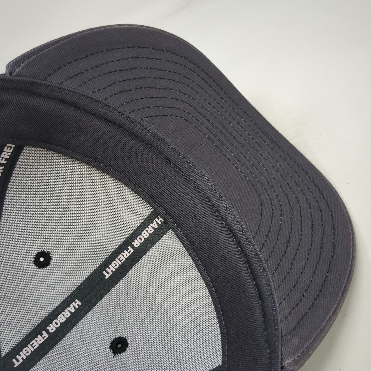 Harbor Freight Trucker Hat Gray One Size Mesh Back Snapback HFT Logo Patch Work