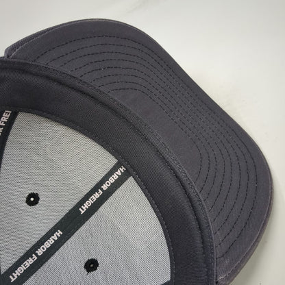 Harbor Freight Trucker Hat Gray One Size Mesh Back Snapback HFT Logo Patch Work