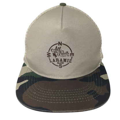 All Traits Lead To Laramie Snapback Trucker Hat Multi One Size Mesh Back