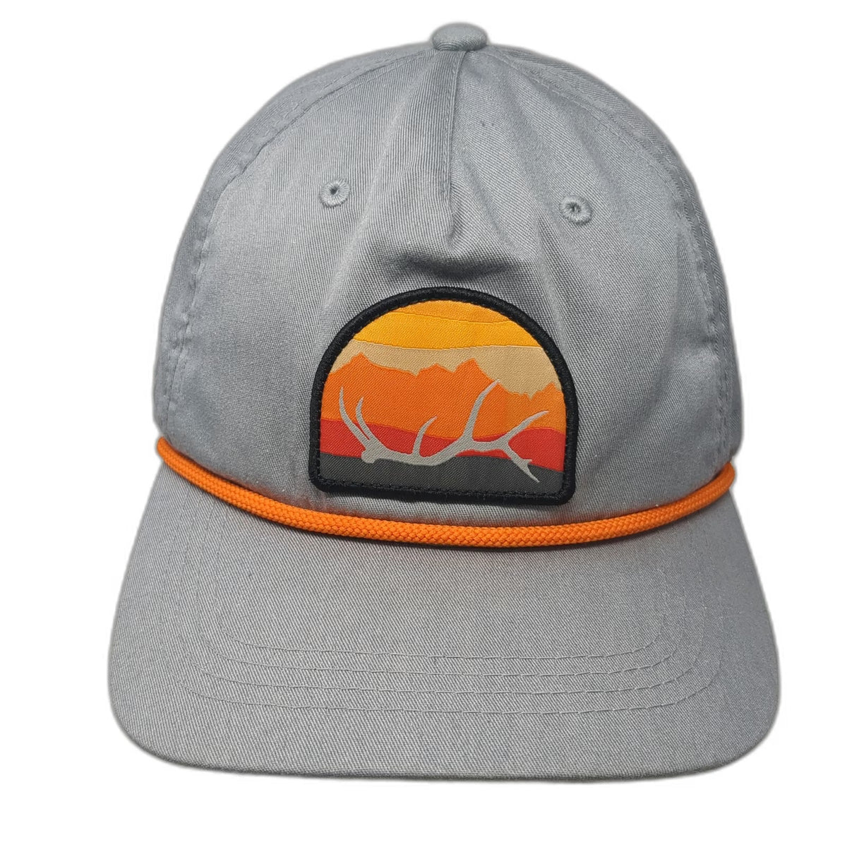 Rep Your Wild 5 Panel Gray One Size Rope Snapback Antler Patch Outdoor Hat