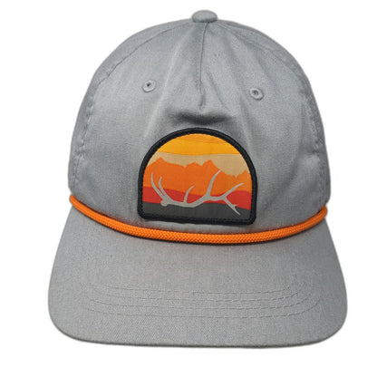Rep Your Wild 5 Panel Gray One Size Rope Snapback Antler Patch Outdoor Hat