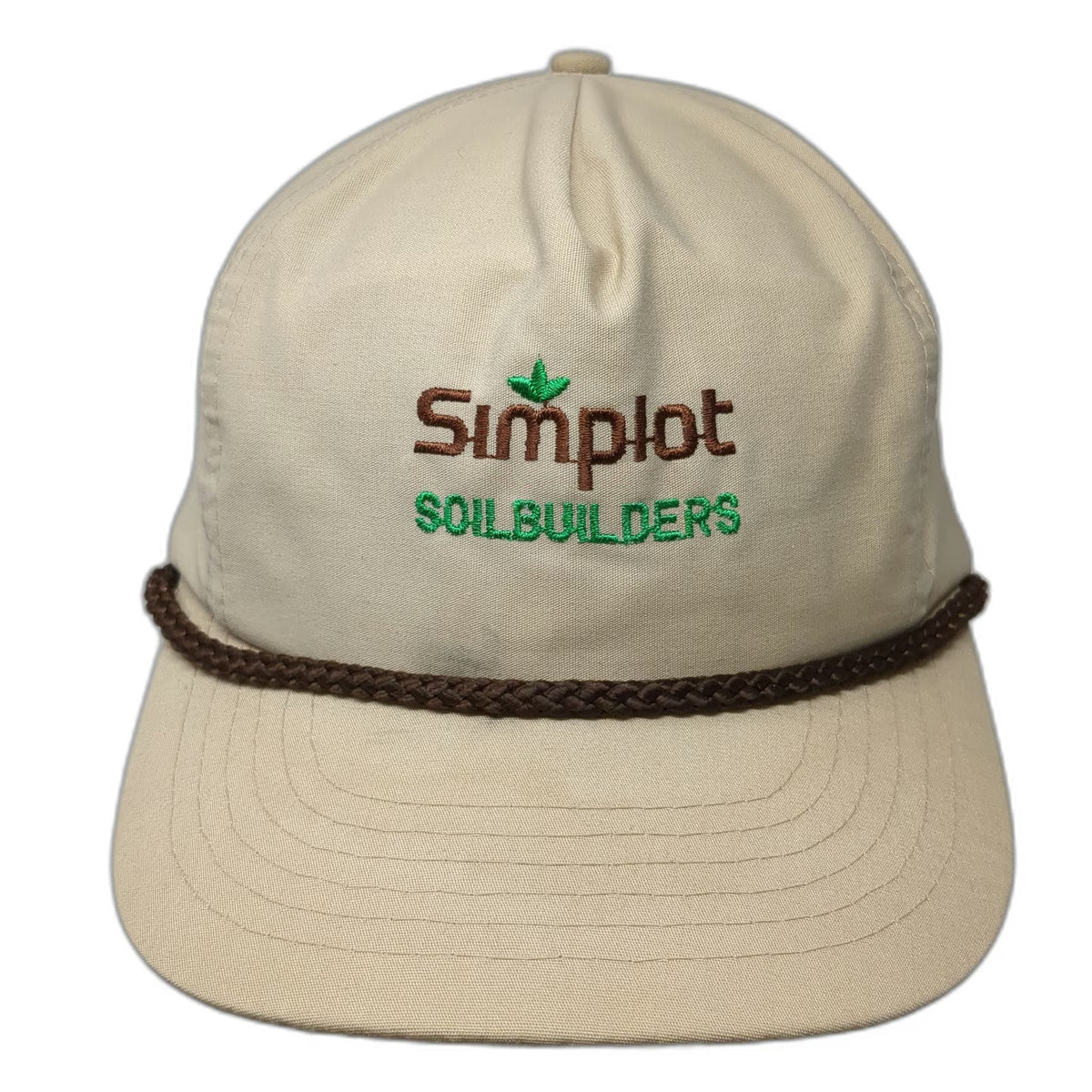 Mountaintop Marketing 5 Panel Beige Simplot Soilbuilders Rope Hat Vintage