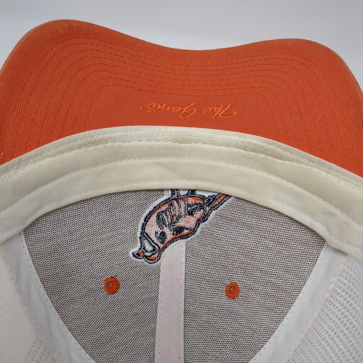 The Game Snapback Trucker Hat Orange One Size Adjustable Embroidered Mesh Back