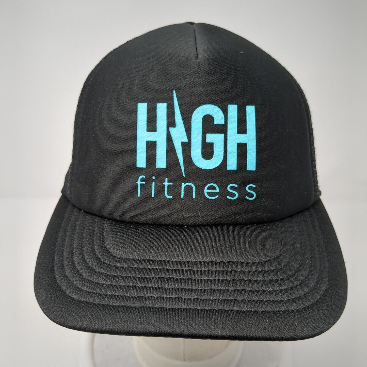High Fitness Snapback Mesh Back Trucker Hat Black One Size Adjustable