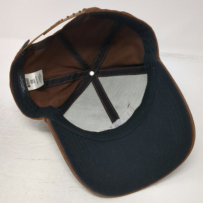 REI Snapback Hat Brown One Size Embroidered Pennant Logo Patch Cotton 6 Panel