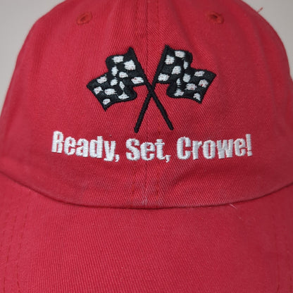 Ready Set Crowel Slideback Baseball Cap Red One Size Adjustable Embroidered