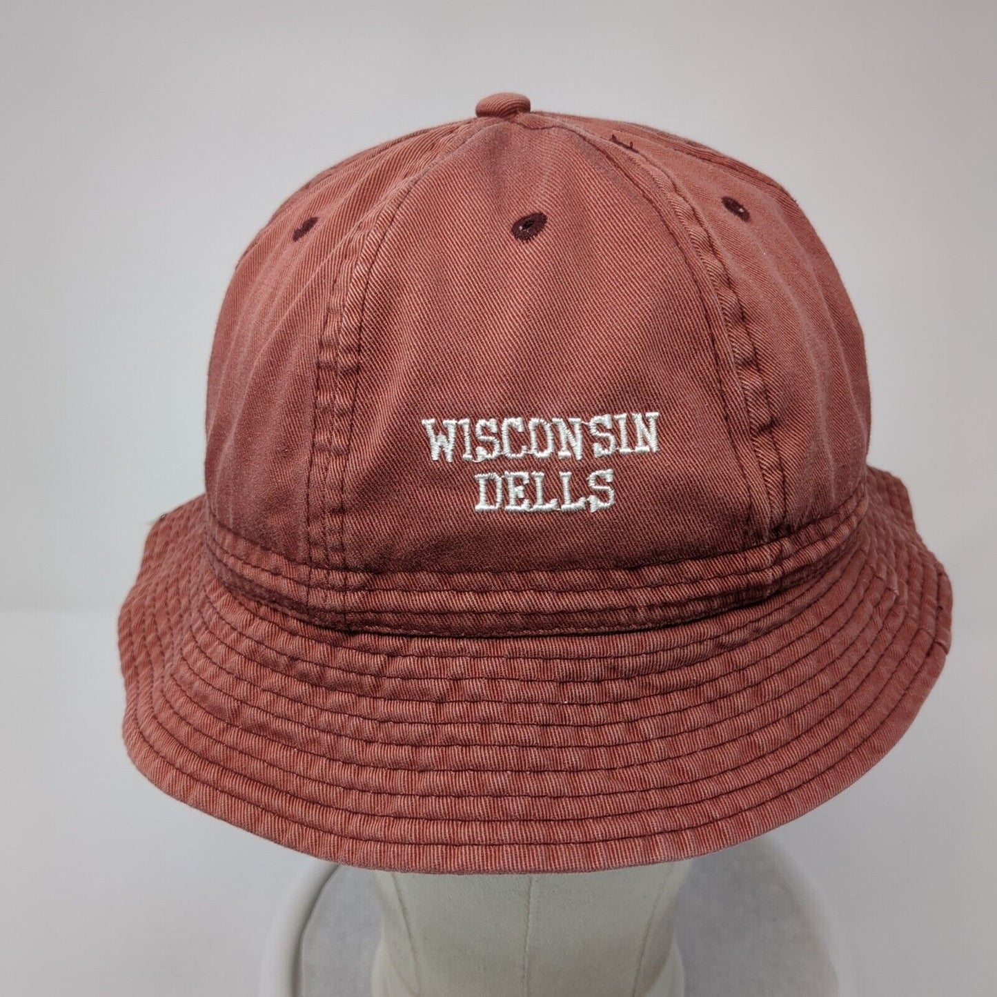 Wisconsin Dells Bucket Hat Red One Size Embroidered Vent Holes Jhats