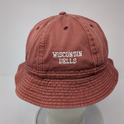 Wisconsin Dells Bucket Hat Red One Size Embroidered Vent Holes Jhats