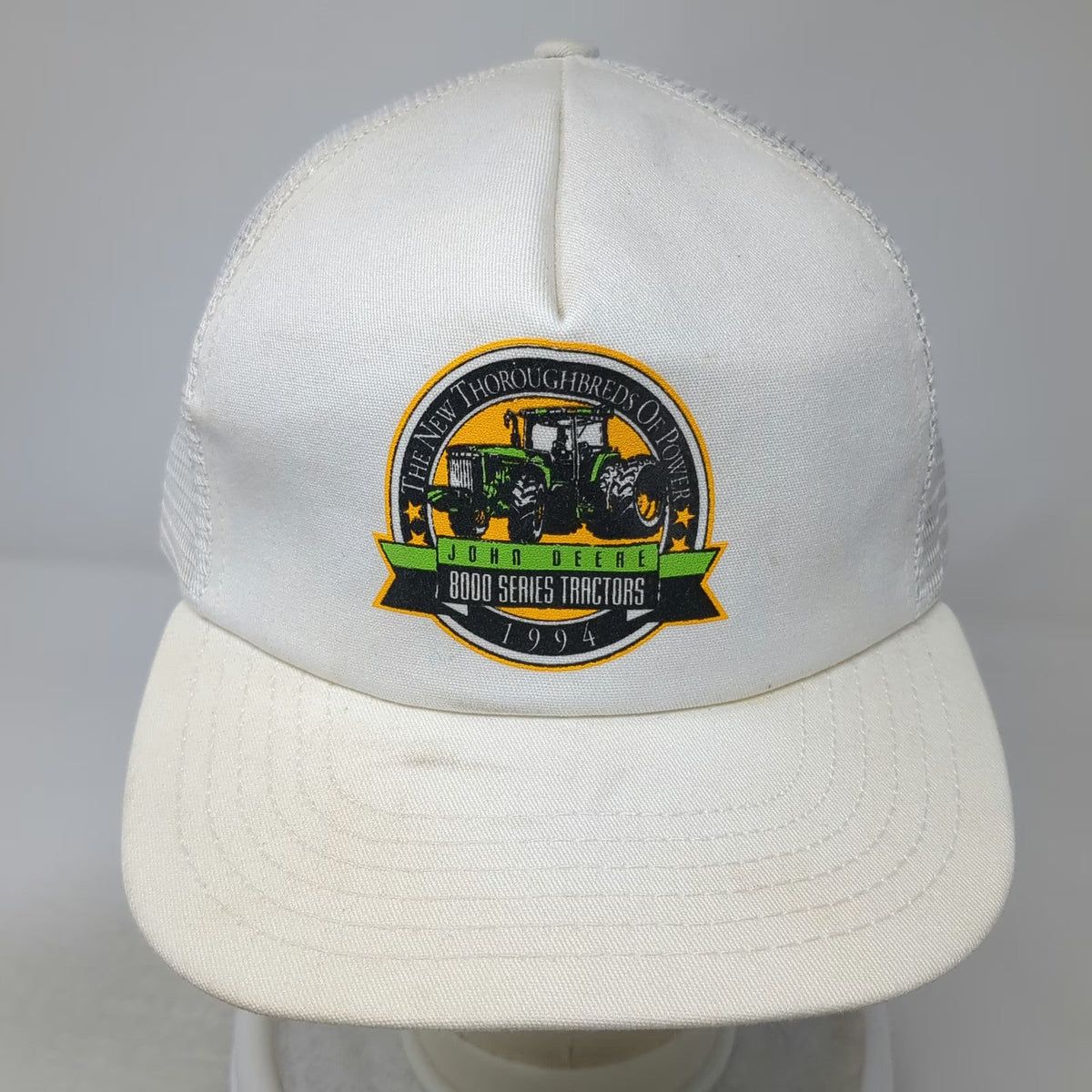 John Deere 8000 Series Tractors 1994 Power White Trucker Hat One Size USA