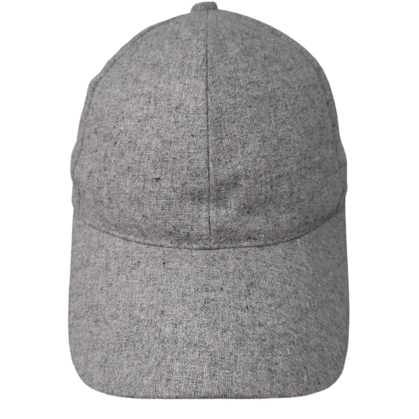 Unbranded Strapback Hat Gray One Size Adjustable 6 Panel Blank Wool