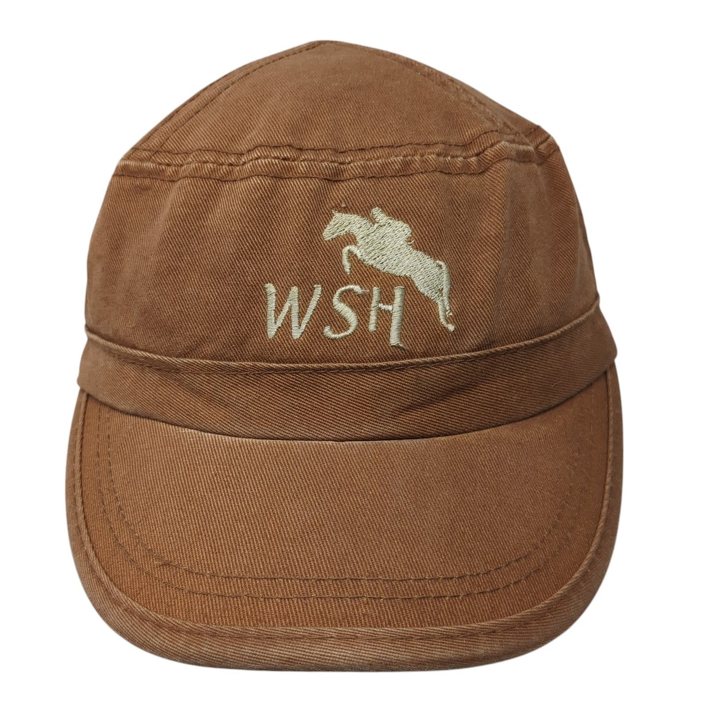 WSH Wasatch Sport Horses Cadet Army Cap Brown One Size Adjustable Embroidered