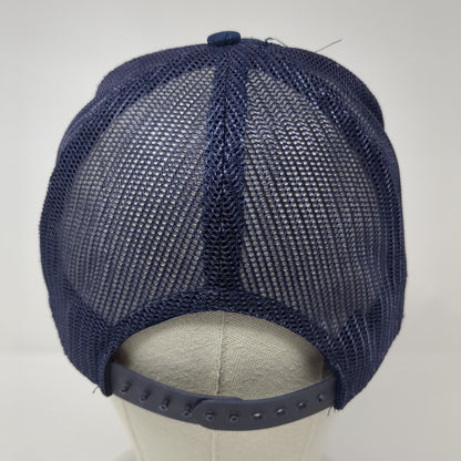 Captain Snapback Trucker Hat Blue One Size Adjustable Embroidered Mesh Back