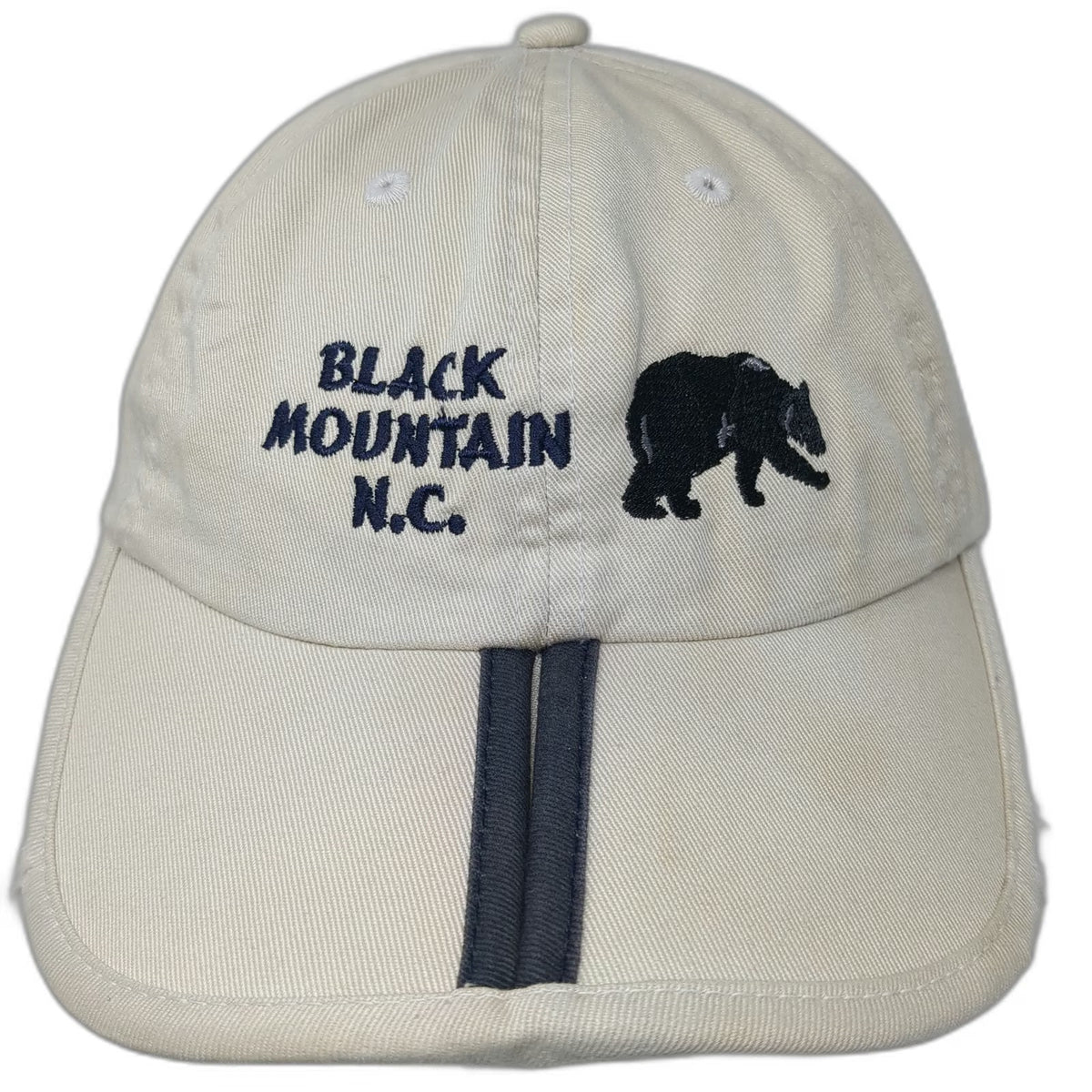J Hats Baseball Cap Beige One Size Black Mountain NC Bear Distressed Slideback
