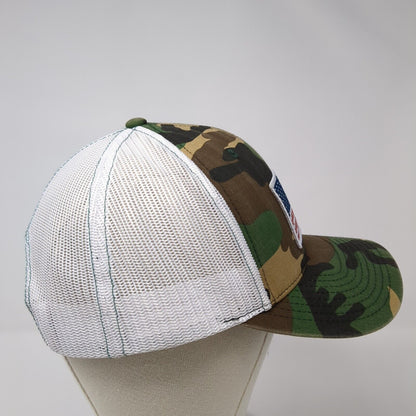 ISAT USA Flag Snapback Trucker Hat Multicolor OS Mesh Back Patriotic Richardson