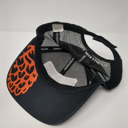 John Fearless Est. 1405 Strapback Trucker Hat Black OS Adjustable Mesh Back
