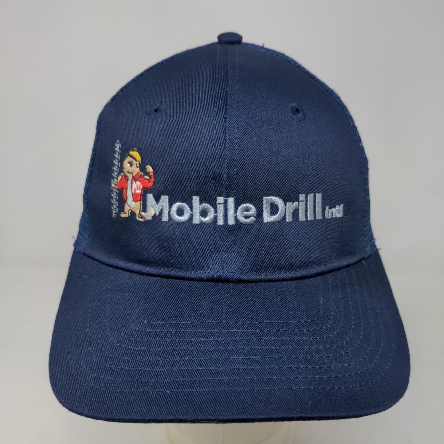 Mobile Drill Men's Snapback Mesh Back Hat Blue Embroidered Logo Polycotton Logo