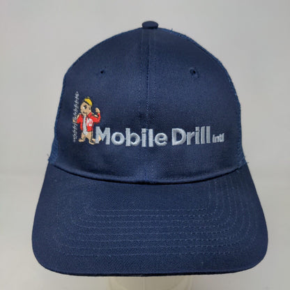 Mobile Drill Men's Snapback Mesh Back Hat Blue Embroidered Logo Polycotton Logo